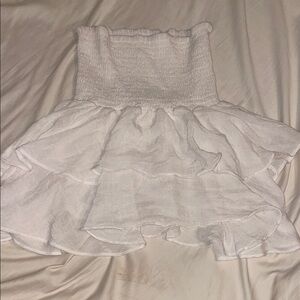 White Flowy Mini Skirt